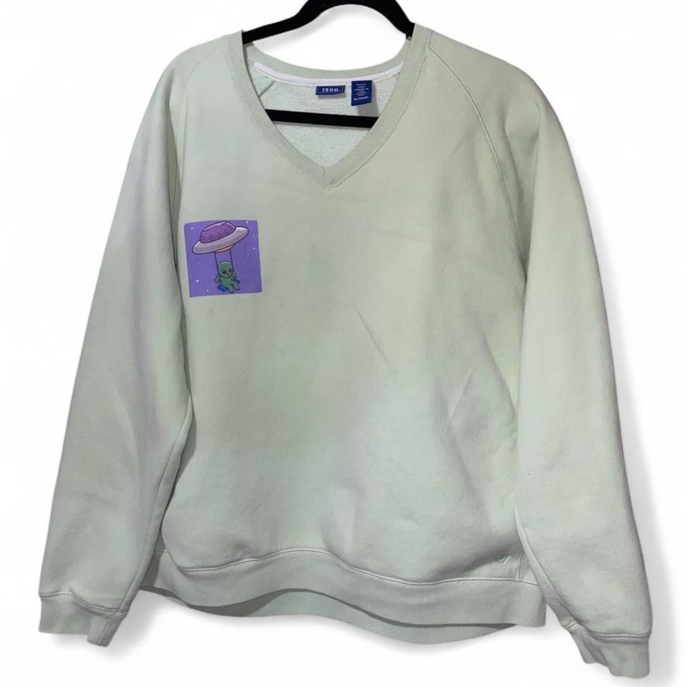 Izod Light Green V-Neck Sweater